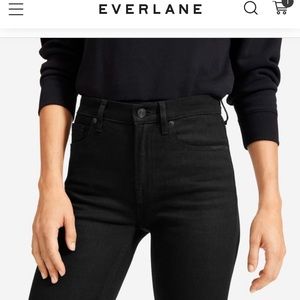 Everlane High Rise Skinny, Ankle, in Black